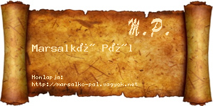 Marsalkó Pál névjegykártya